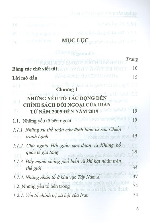 Chính Sách Đối Ngoại Của Iran Giai Đoạn 2005-2019 (Sách Chuyên Khảo)