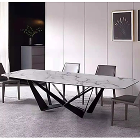 Bàn ăn cao cấp Juno Sofa mặt đá chân sắt W 