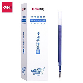 Bút gel bấm Bút bi nước mực Xanh/Đen/Đỏ Deli cho Văn phòng Học sinh ngòi 0.5mm - Mực đều chữ đẹp