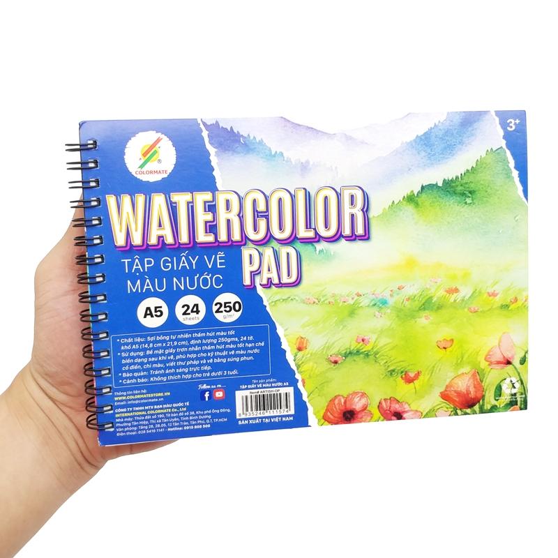 Tập Giấy Vẽ A5 Watercolor Pad Colormate ARTIST-OP (24 Tờ)