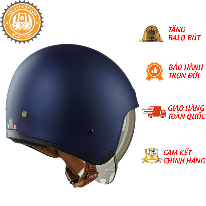 Nón bảo hiểm 3/4 ROYAL M139 có kính âm màu XANH MỰC NHÁM