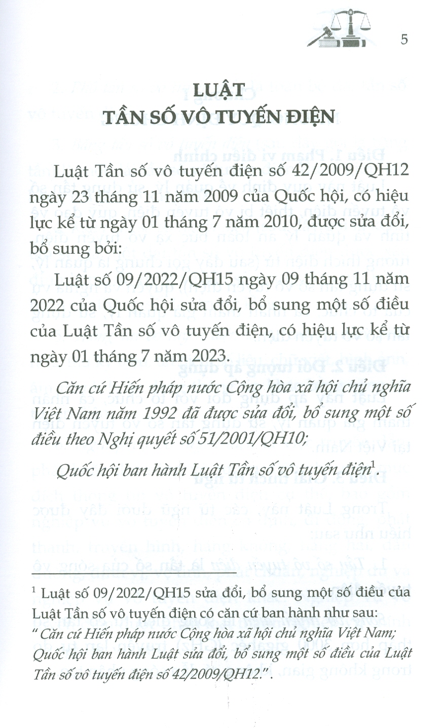 Luật Tần Số Vô Tuyến Điện Sửa Đổi, Bổ Sung Năm 2022
