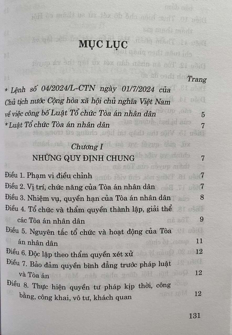 Luật Tổ Chức Toà Án Nhân Dân Năm 2024