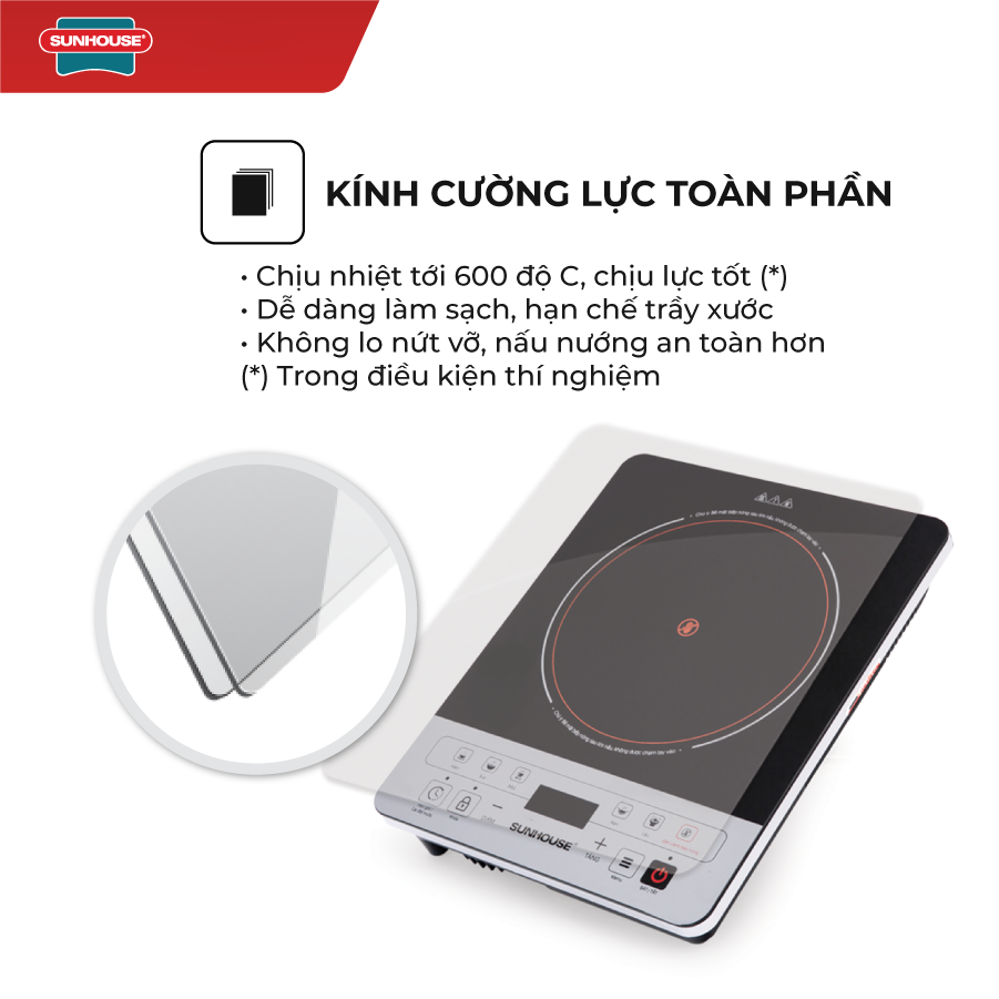 Bếp Hồng Ngoại Cảm Ứng Sunhouse SHD6005 (Kèm Vỉ Nướng) - Hàng chính hãng