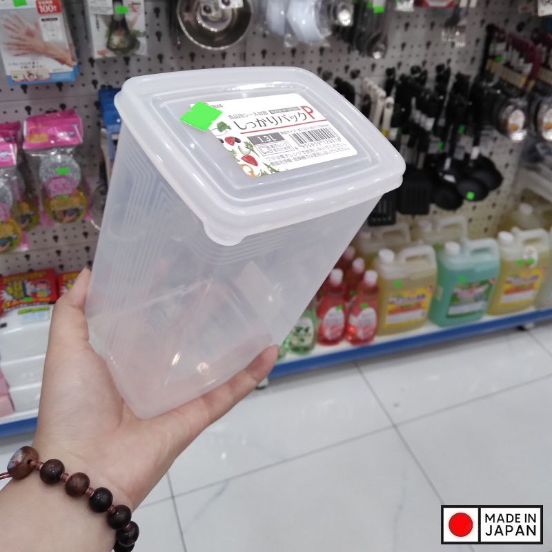 Hộp bảo quản thực phẩm Nakaya 1300ml, có nắp mềm giúp bảo quản thực phẩm sạch sẽ - nội địa Nhật Bản