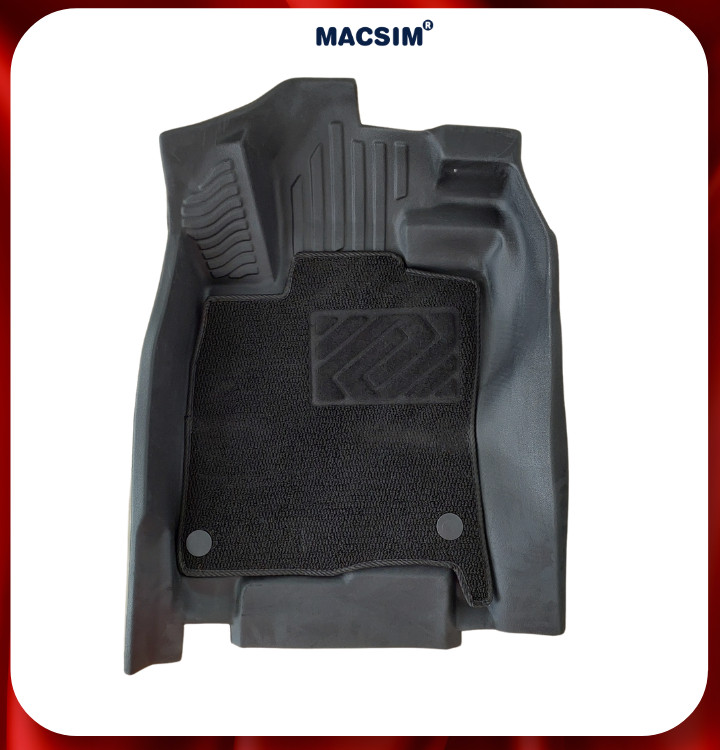 Thảm lót sàn ô tô 2 lớp cao cấp dành cho xe Honda Civic 2016-2021 (sd) nhãn hiệu Macsim chất liệu TPE màu đen
