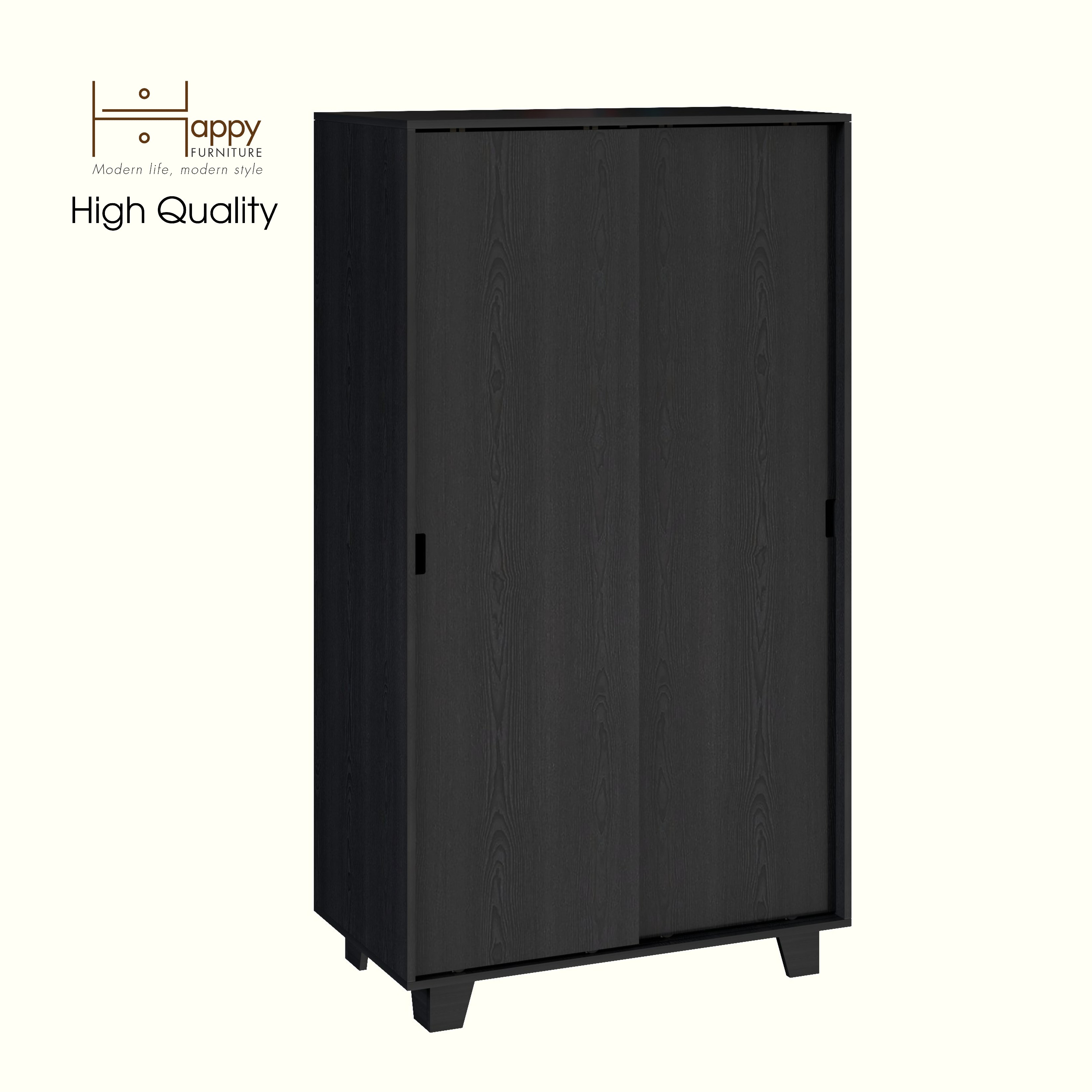 HAPPY FURNITURE , ALVA - Tủ quần áo 2 cửa lùa, TCL_041 , 100cm x 54cm x 180cm DxRxC
