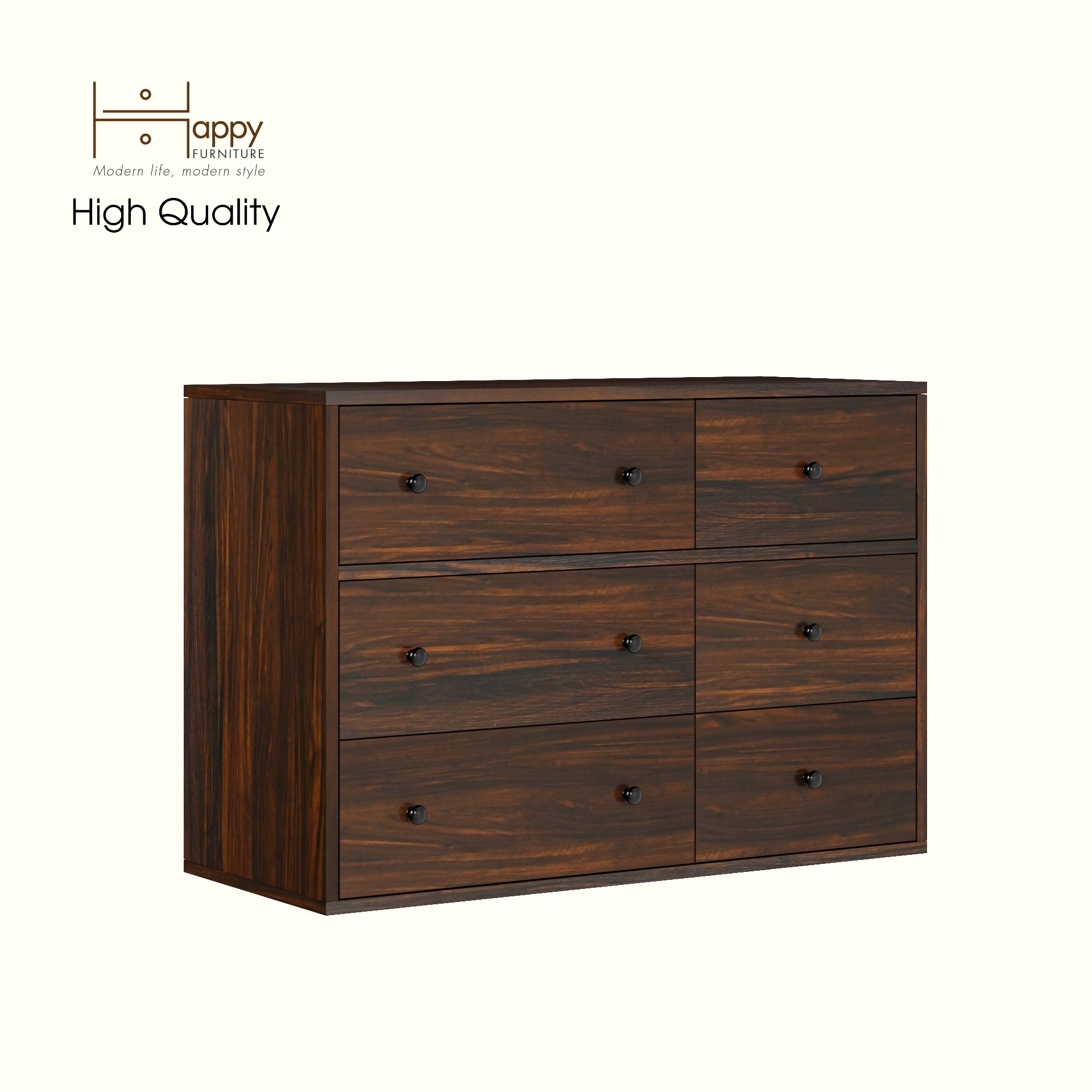 HAPPY FURNITURE , ZACY - Tủ lưu trữ 6 ngăn kéo , THK_211 , 90cm x 40cm x 63cm DxRxC, Sản phẩm phổ thông