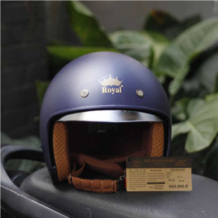 Nón bảo hiểm 3/4 ROYAL M139 có kính âm màu XANH MỰC NHÁM