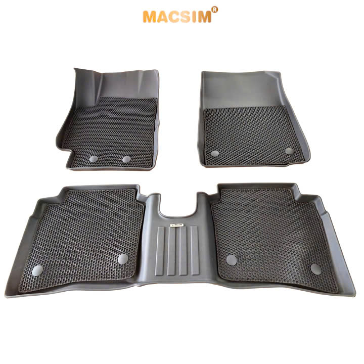 Thảm ô tô sd3 2 lớp dạng lưới lục giác Hyundai Accent 2024+ màu đen - bề mặt cao su siêu sạch - Macsim