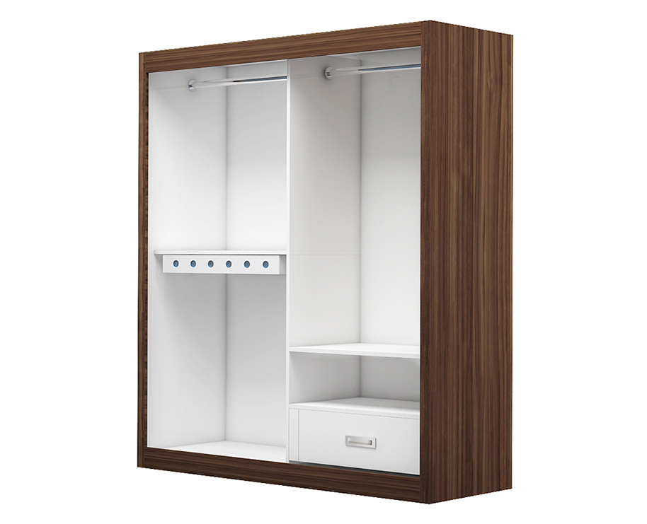 TỦ QUẦN ÁO GỖ CÔNG NGHIỆP 2 CÁNH CỬA LÙA OHAHA - CL024