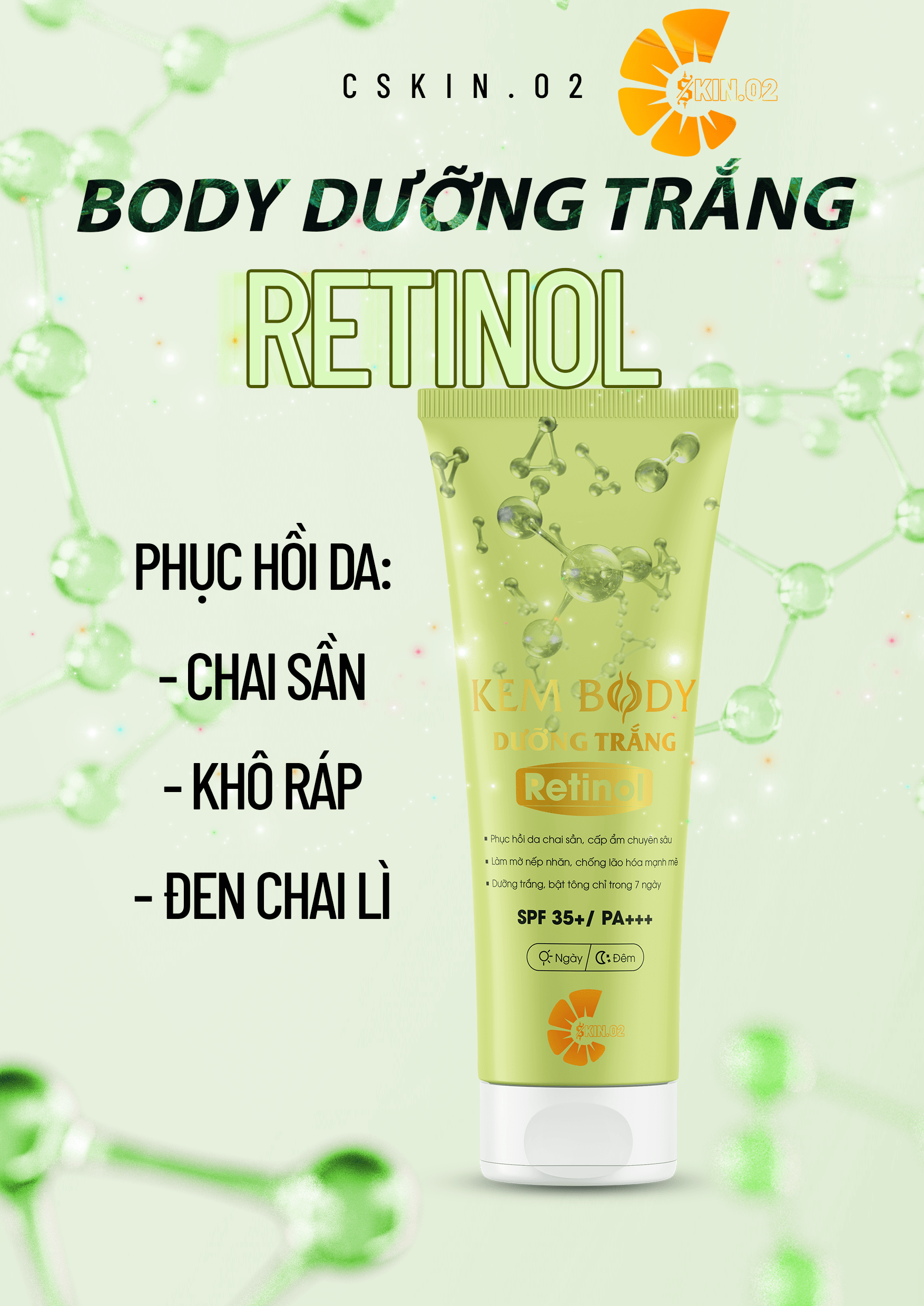 Chăm Sóc Da - C SKIN.02 - BODY LOTION RETINOL - Dưỡng Trắng Cấp Ẩm Chuyên Sâu