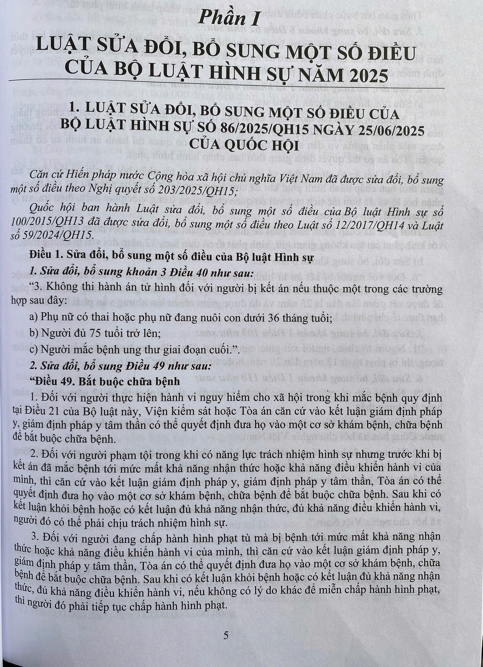 Bộ Luật Hình Sự Năm 2015 ( Sửa Đổi, Bổ Sung Năm 2017, 2025 )