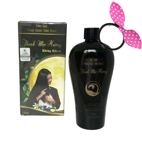 Dầu gội thảo dược Thanh Mộc Hương 350ml giảm rụng tóc, gàu ngứa - Tặng Kèm Cột Tóc Tai Thỏ Màu Ngẫu Nhiên