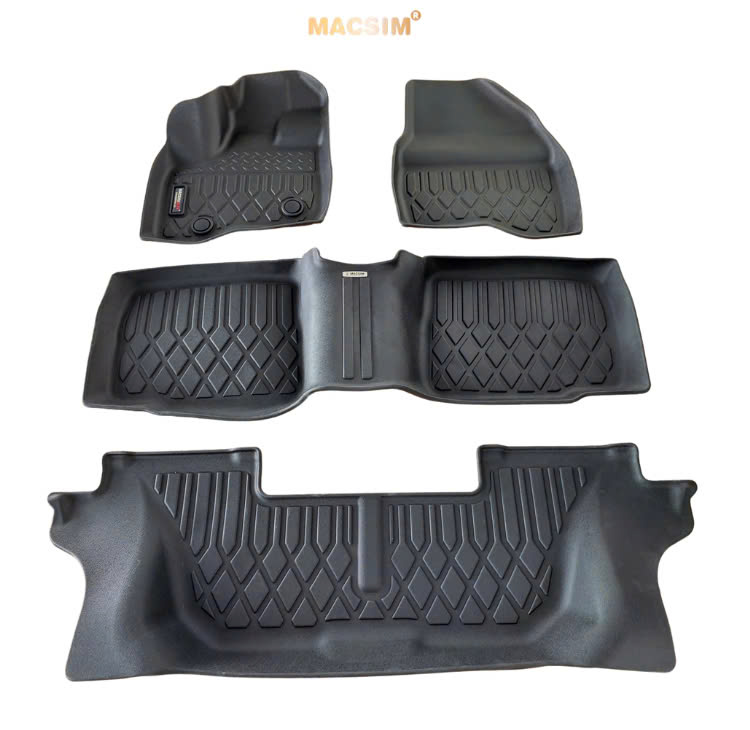 Thảm lót sàn xe ô tô Ford Explorer 2015-2019 (sd) Nhãn hiệu Macsim chất liệu nhựa TPE cao cấp màu đen