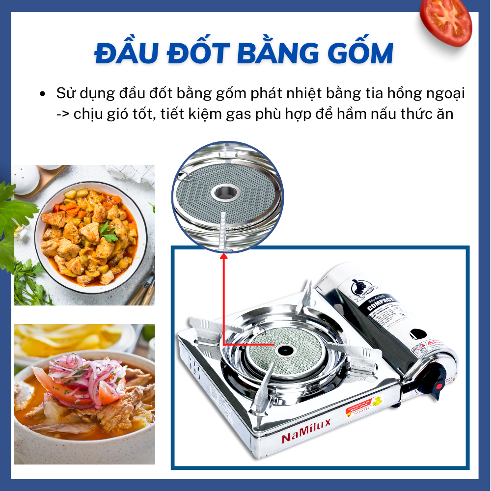 Bếp Gas Mini/Du Lịch Hồng Ngoại NaMilux PM1817AS/Van Ngắt Gas An Toàn Tự Động/SP Phù Hợp Cho Nhà Hàng-Quán Ăn/Hàng Chính Hãng