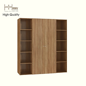 [Happy Home Furniture] SCANDINA, Tủ quần áo 2 cửa mở kết hợp 2 kệ bên ,200cm x 55cm x 220cm ( DxRxC), TCM_100