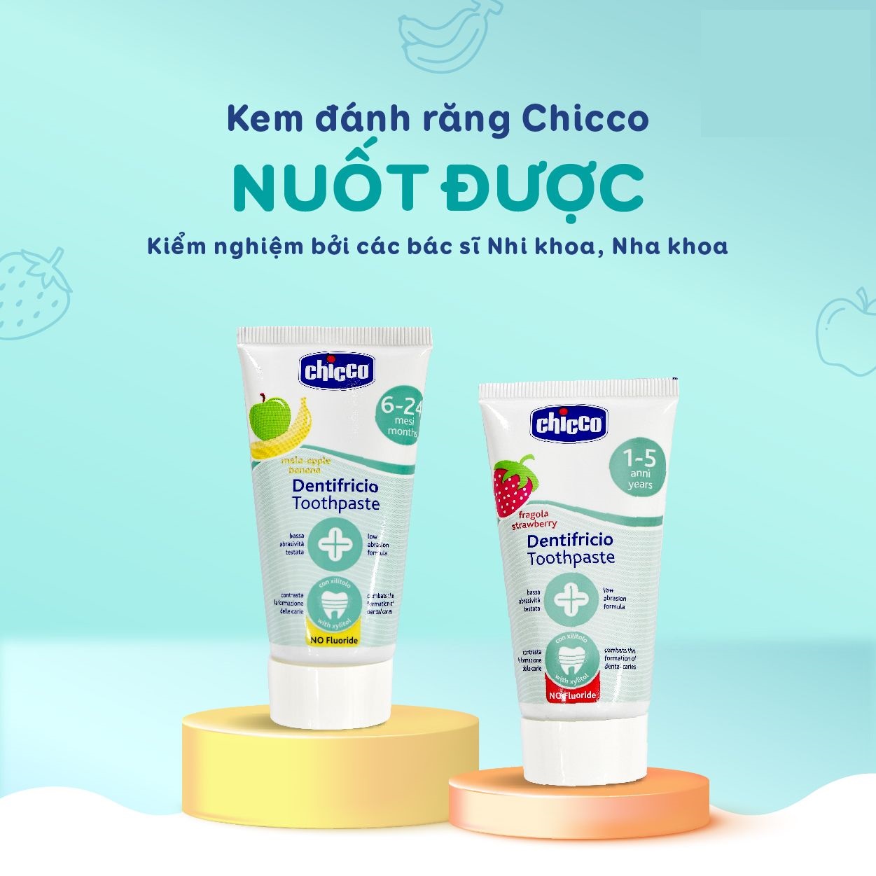 Kem đánh răng hương Chuối - Táo Chicco 6M+