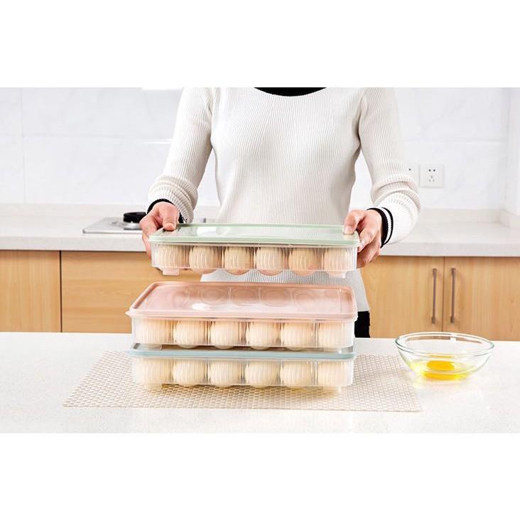 Hộp Đựng Trứng 24 Quả Có Nắp Bảo Quản Lạnh Cao Cấp Chắc Chắn