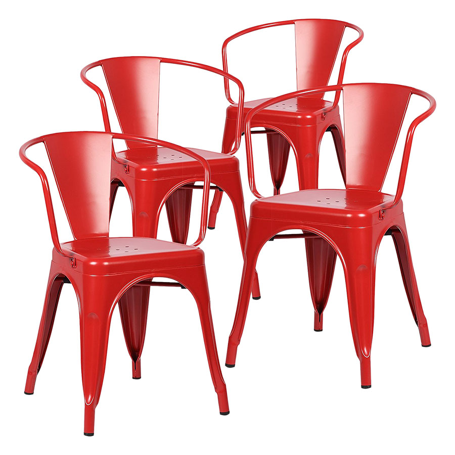 Ghế Thép Sơn Tĩnh Điện Tolix Lavaco 3201R - Đỏ