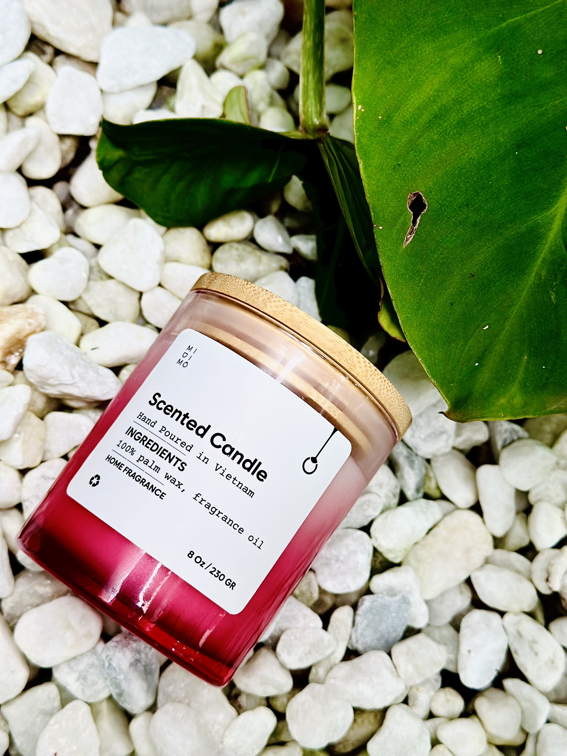 Nến thủy tinh ombre đỏ 230g