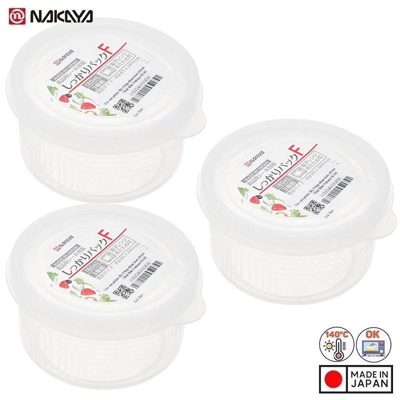 Hộp nhựa đựng thực phẩm Nakaya 180mlx3