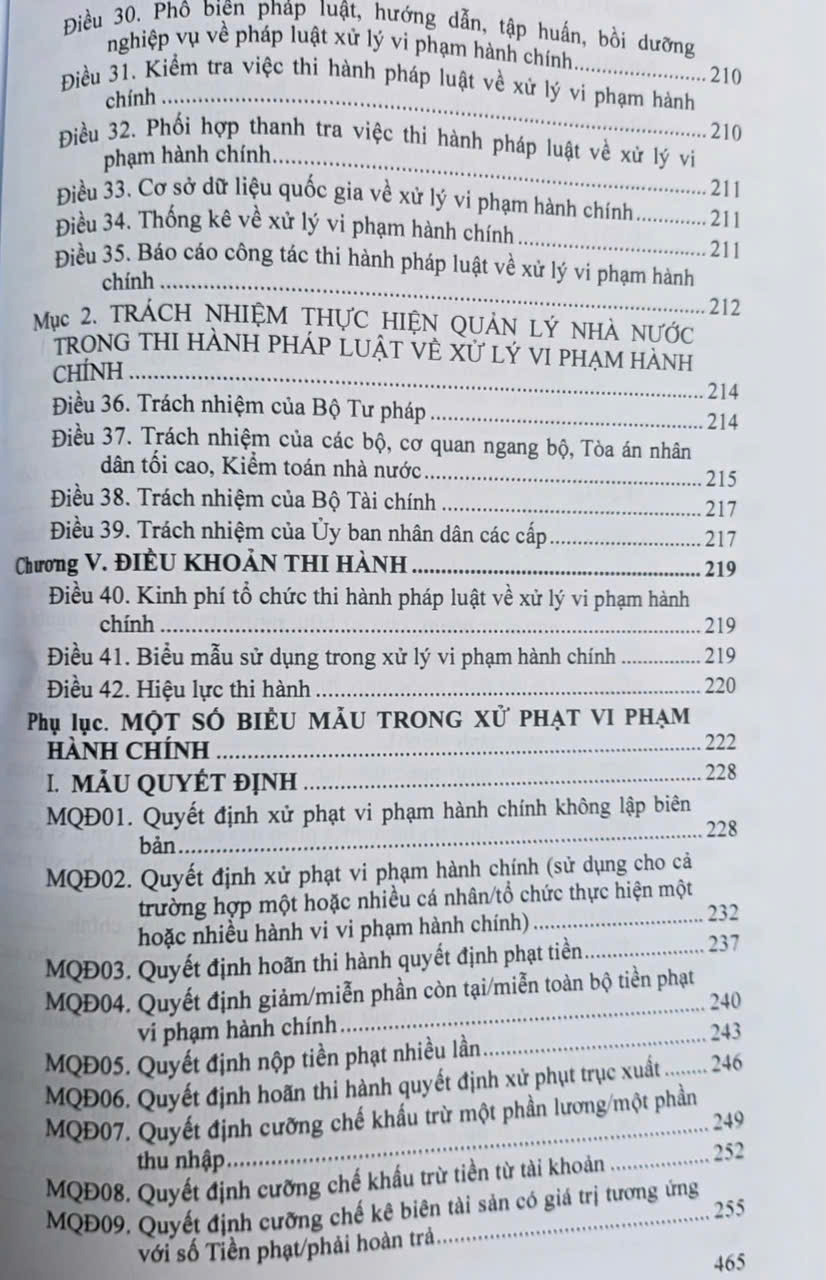 Luật Xử Lý Vi Phạm Hành Chính (sửa đổi, bổ sung năm 2025) các văn bản quy định chi tiết và biện pháp thi hành
