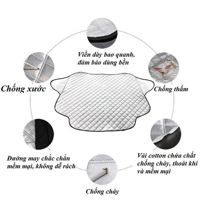 Bạt Che Nắng, Chống Nóng Kính Lái Ô Tô – Thiết Kế 3 Lớp Tráng Bạc Cao Cấp Cho Xe 4 Chỗ , 7 Chỗ , Kèm Túi Đựng Xịn Sò