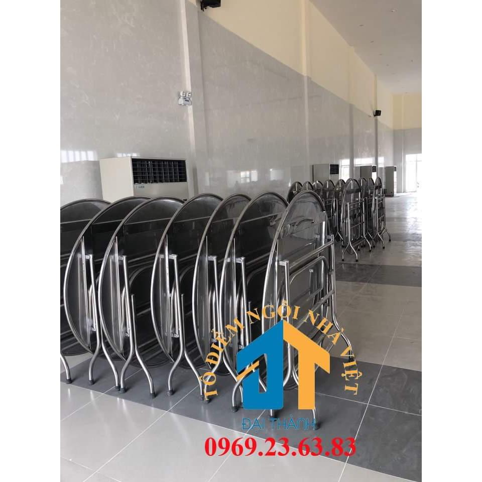 Bàn tròn inox 201 ngang 1m2 Bảo An