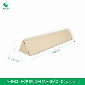 MHTG2 - D5x45 cm - 20 Hộp trụ dài tam giác thay thế ống giấy - Hộp carton đóng gói hàng