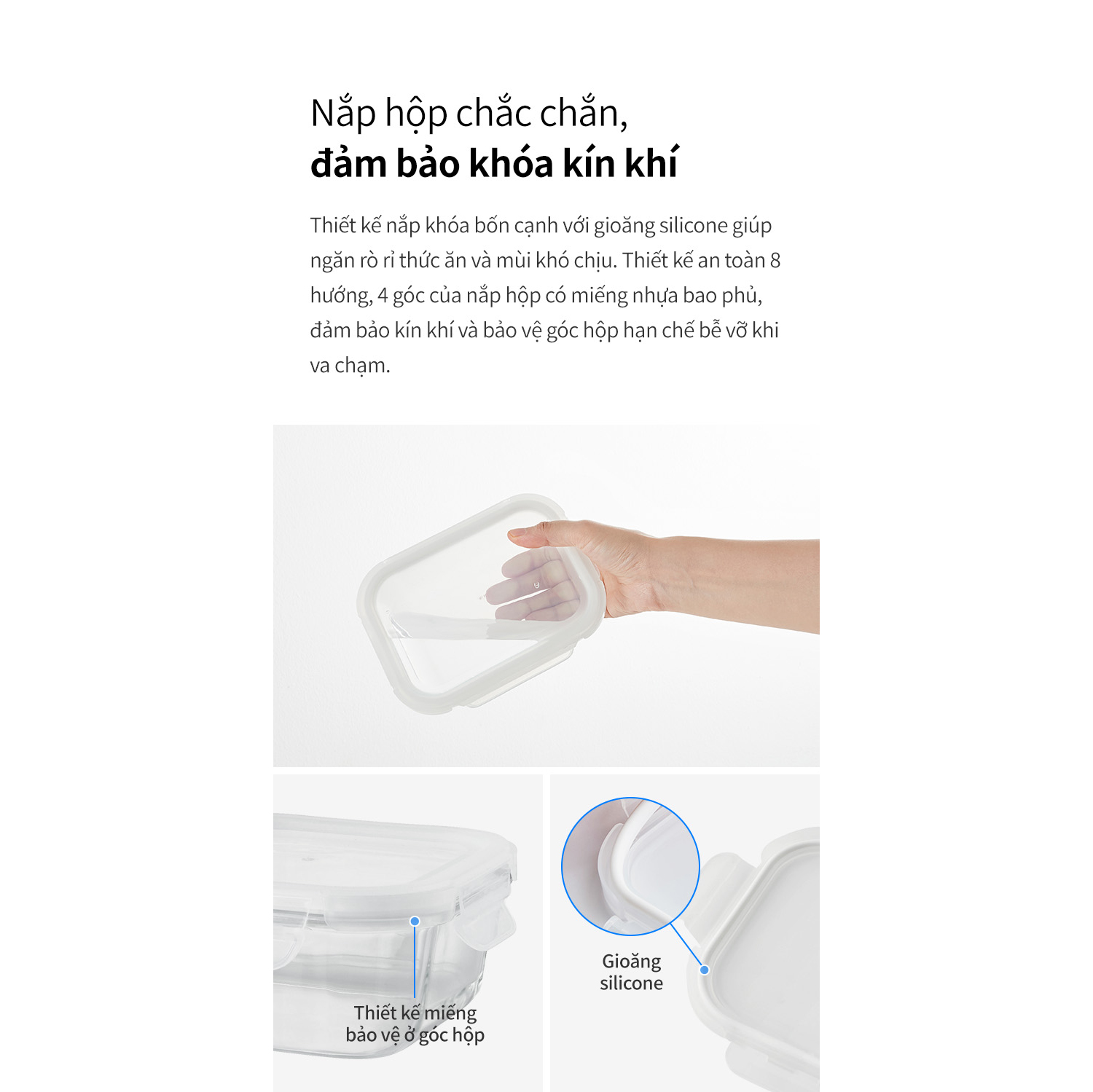 Hộp bảo quản thủy tinh LocknLock BLANC - Hộp chữ nhật
