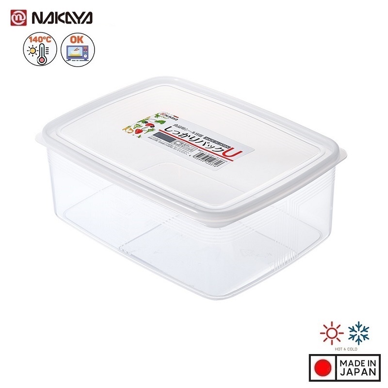 Hộp đựng/cất bảo quản thực phẩm ( Chữ nhật 2000ml ) + 01 Rổ nhựa 2 lớp (1.5 L) cao cấp ( Giao hàng ngẫu nhiên ) - Hàng nội địa Nhật Bản.