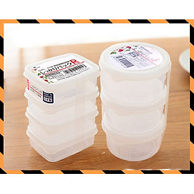 Combo 2 sản phẩm set 04 hộp chia thức 100ml và 70ml, không sản sinh ra các hoạt chất gây hại trong quá trình sử dụng - nội địa Nhật Bản 