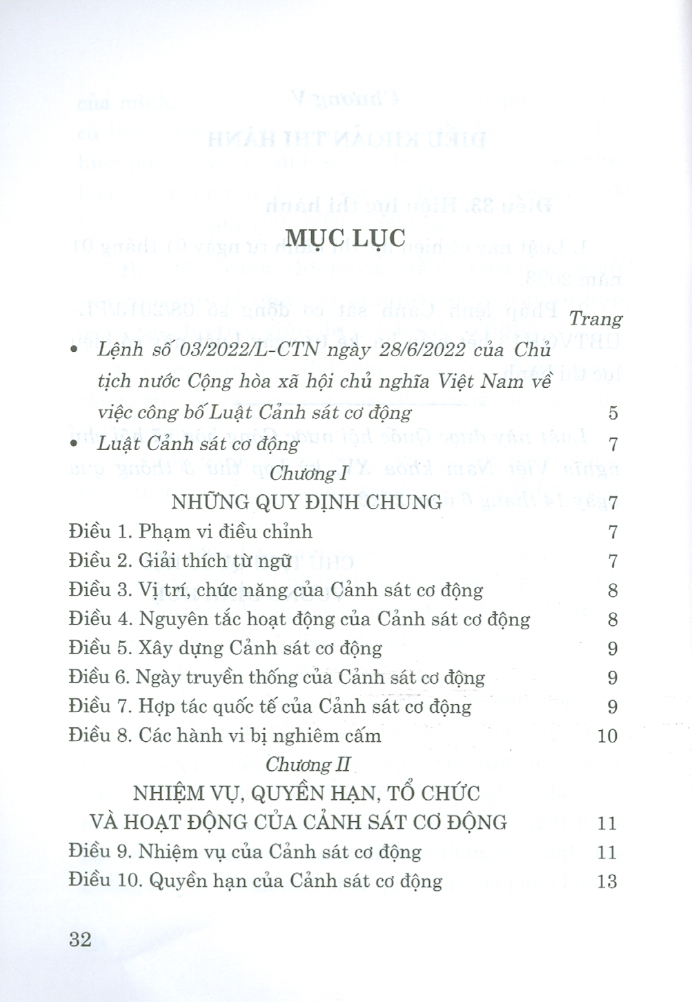 Luật Cảnh Sát Cơ Động (Bản in năm 2022)