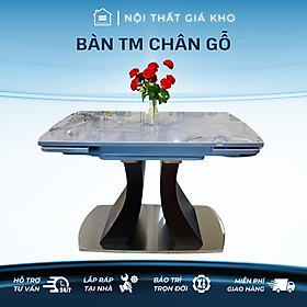 Bàn ăn thông minh mặt đá ceramic bóng kéo dài 2 đầu kết hợp ghế spine