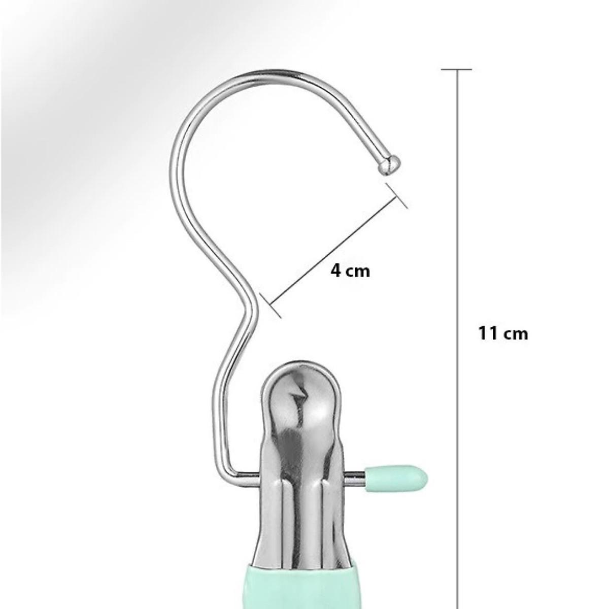 Set 20 Móc Treo Đồ Có Kẹp Chống Trượt, Kẹp Đơn Phơi Quần Áo Đa Năng Bằng Thép Không Gỉ Bọc Nhựa PVC Chắc Chắn