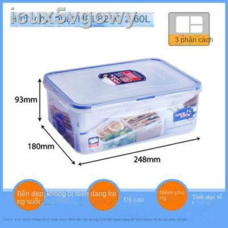 Hộp Nhựa Bảo Quản Thực Phẩm Cao Cấp Chia 3 Ngăn 2,6 Lít HPL826C (cam kết hàng chính hãng)