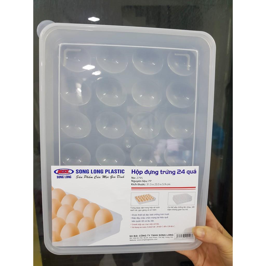 Hộp Đựng Trứng 24 Quả Có Nắp Bảo Quản Lạnh Cao Cấp Chắc Chắn