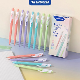Combo 5/10/20 Bút gel B - Butter Gel PRO-079 Thiên Long GELB-018 - Premium Tip viết êm, trơn - Mực Xanh - Màu thân ngẫu nhiên
