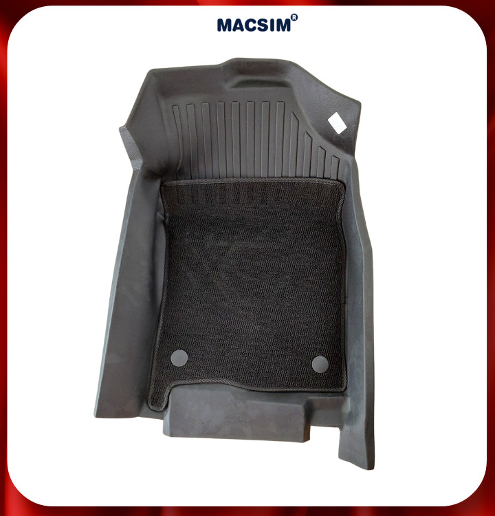 Thảm lót sàn ô tô 2 lớp cao cấp dành cho xe Honda Civic 2016-2021 (sd) nhãn hiệu Macsim chất liệu TPE màu đen