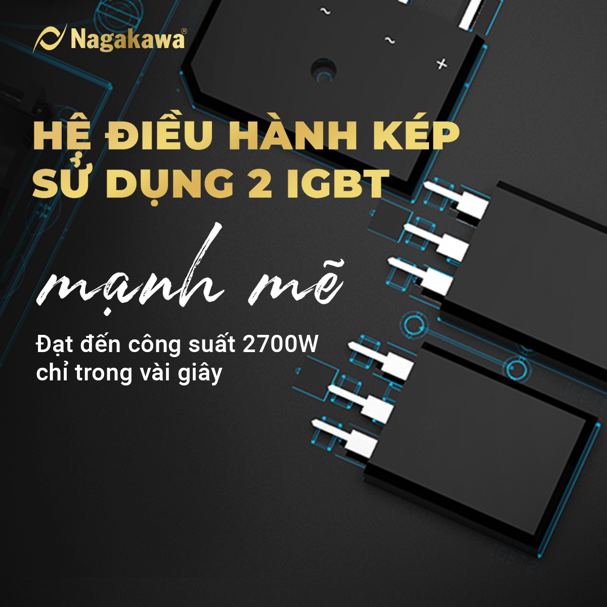 Miễn phí giao lắp toàn quốc - Bếp 3 lò điện từ Nagakawa UltraSlim NK3C06M - Made in Malaysia - Bảo hành 5 năm - Hàng chính hãng