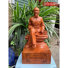 Tượng bác hồ bằng gỗ hương đá kt cao 30×14×14cm 