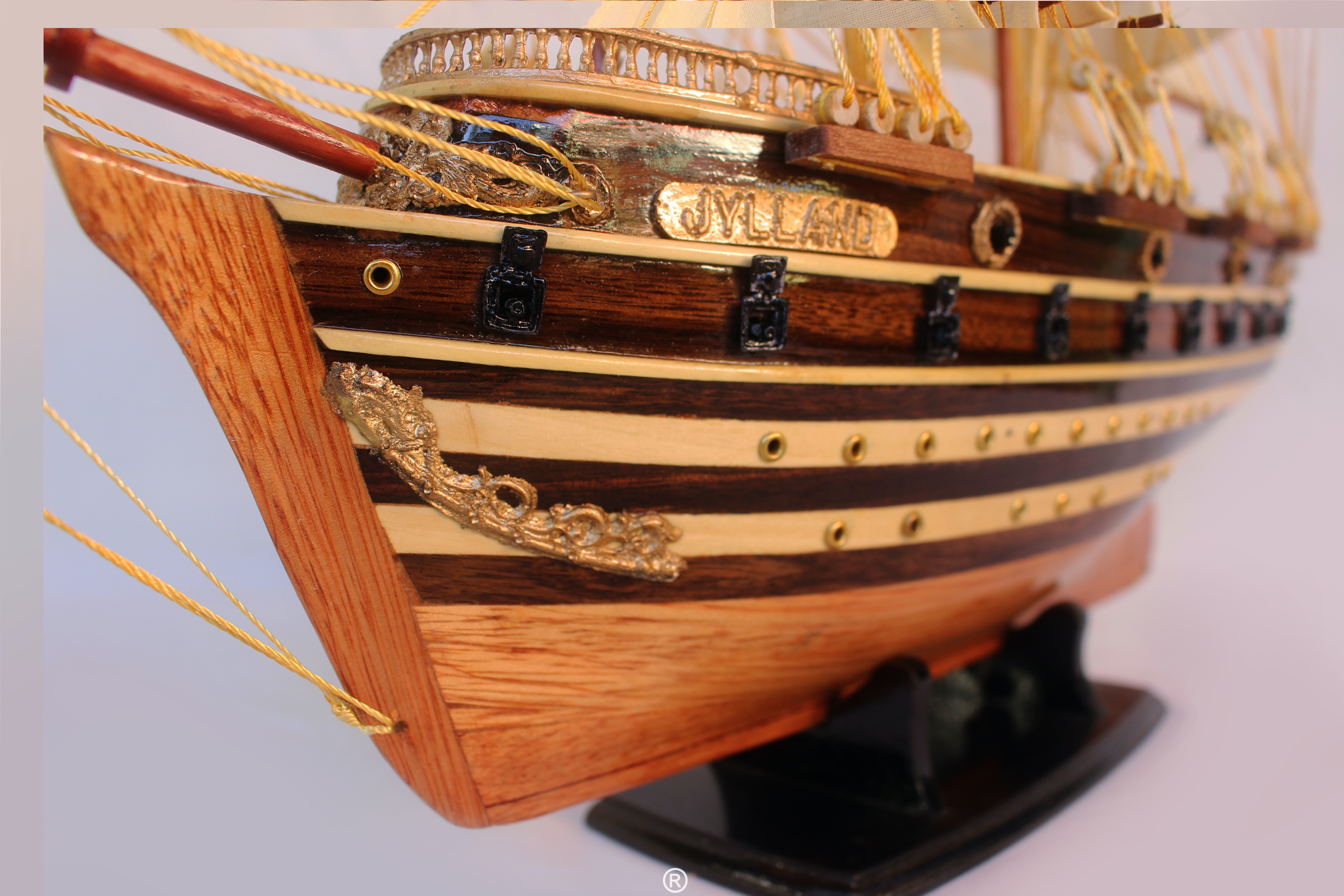 Mô hình thuyền buồm gỗ Jylland cao cấp 51cm (có video)
