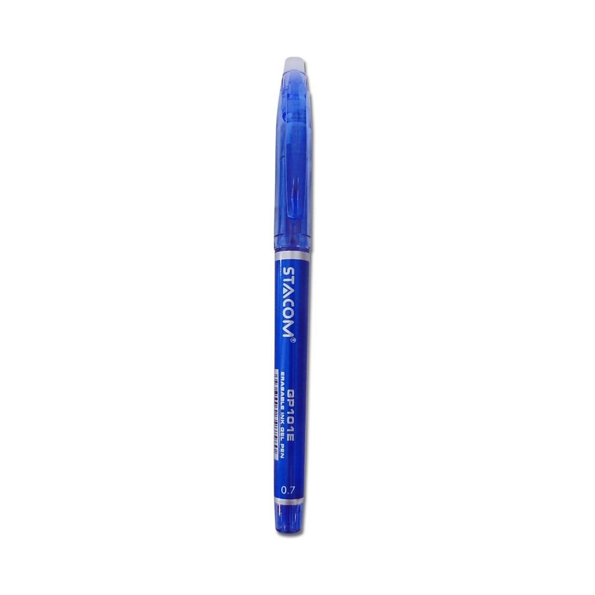 Bút Bi Stacom Xóa Được Mực Gel Nắp Đậy 0.7.mm GP101E-C - Màu Xanh