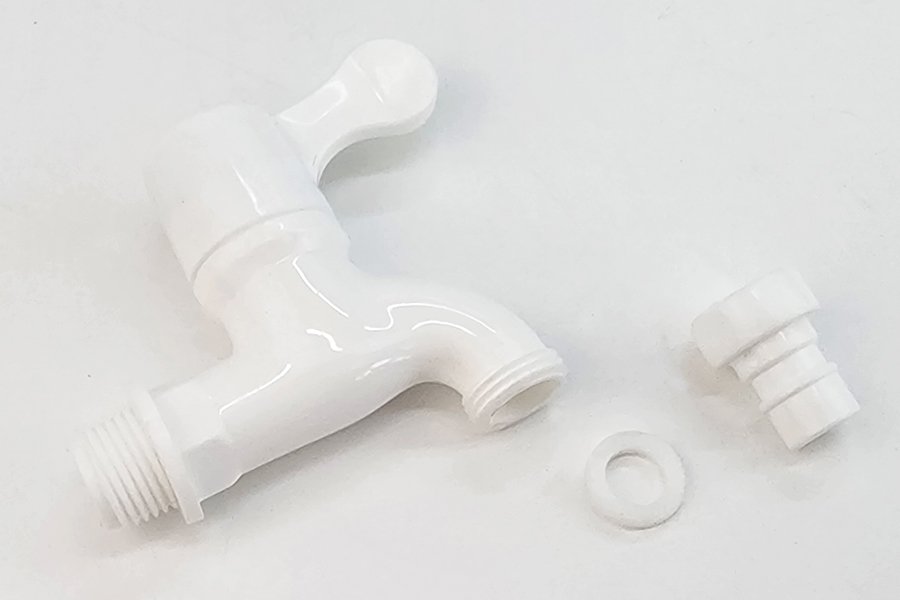 Bộ 3 vòi hồ tay gạt nhựa PP trắng, thân ngắn, ren 21-27mm Eurolife EL-VHT2127 (Trắng) (3 cái)