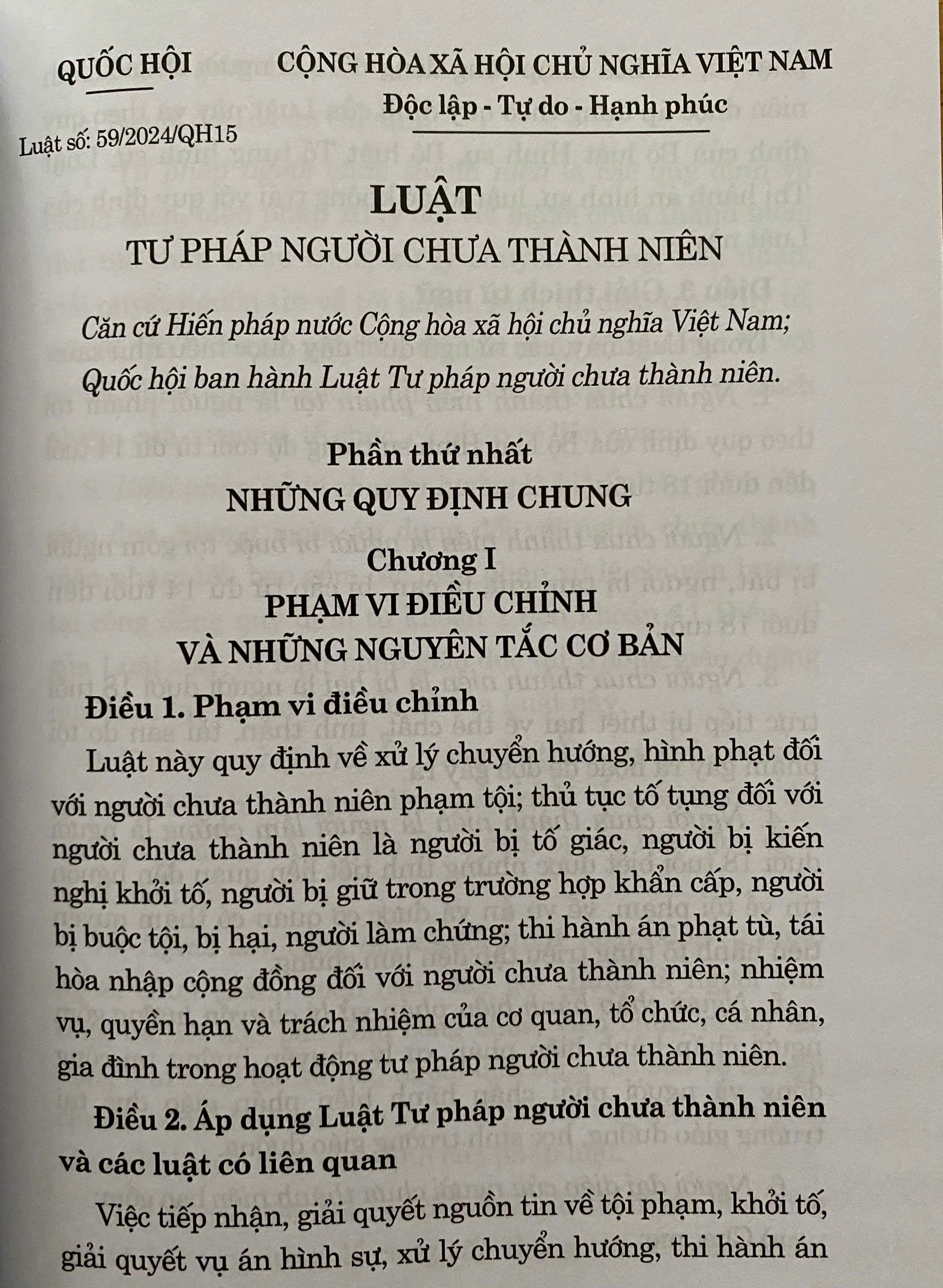 Luật Tư Pháp Người Chưa Thành Niên Năm 2024