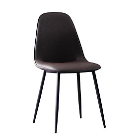 Ghế ăn bọc da simili  giả vải màu kem / xám / Nâu nhập khẩu đẹp duyên dáng thanh mảnh CC3003-P  chân thép sơn tĩnh điện màu gỗ / đen