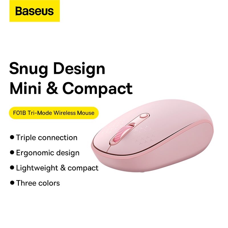 Chuột không dây Baseus F01B Tri-Mode Wireless Mouse Bluetooth & 2.4GHz- hàng chính hãng