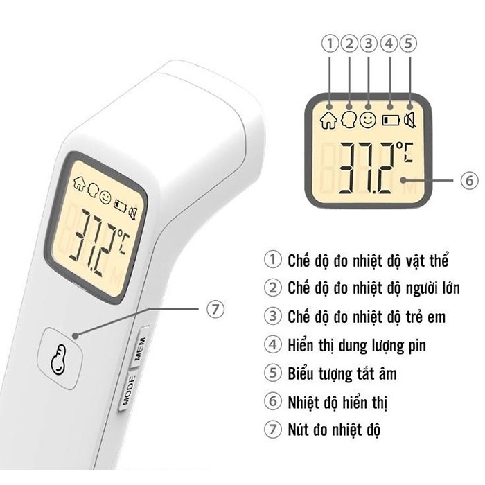 Nhiệt Kế Điện Tử Hồng Ngoại Đo Trán, Đo cơ Thể Không Tiếp Xúc Jumper JPD-FR203