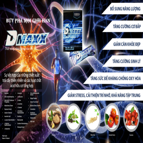DMAXX thức uống bổ sung vitamin năng lượng có đường DAMODE 15 gói dùng thử màu xanh